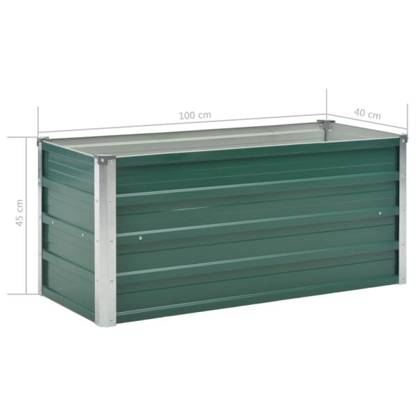 Canteiro elevado de jardim aço galvanizado 100x40x45 cm verde - Image 7