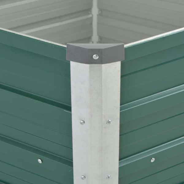 Canteiro elevado jardim aço galvanizado 129x129x77 cm verde - Image 5