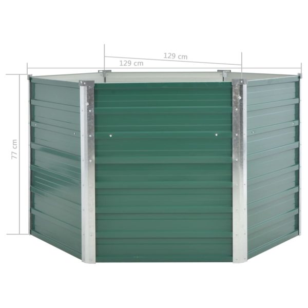 Canteiro elevado jardim aço galvanizado 129x129x77 cm verde - Image 6