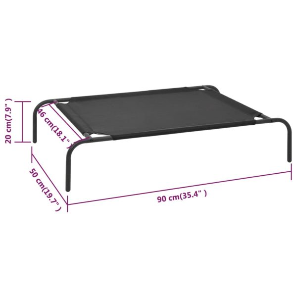 Cama para cães elevada preto S textilene - Image 6