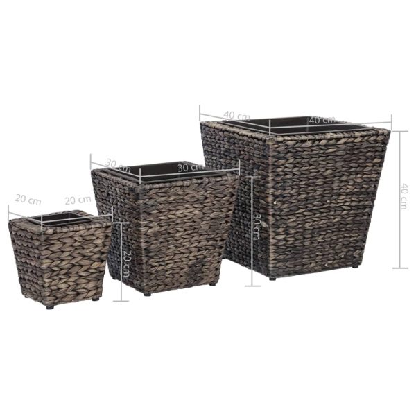 Floreiras elevadas para jardim 3 pcs jacinto de água castanho - Image 8