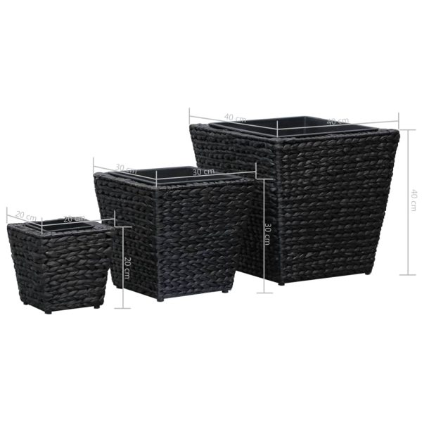 Floreiras elevadas para jardim 3 pcs jacinto de água preto - Image 8
