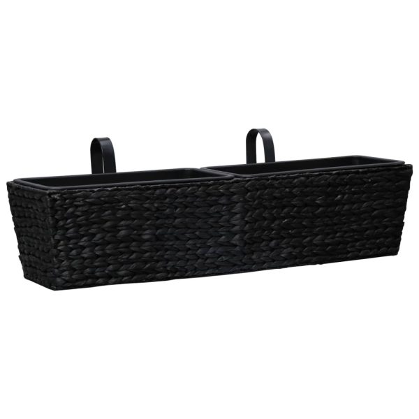 Vasos/floreiras para jardim 2 pcs jacinto de água preto - Image 2