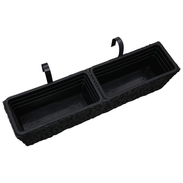 Vasos/floreiras para jardim 2 pcs jacinto de água preto - Image 4
