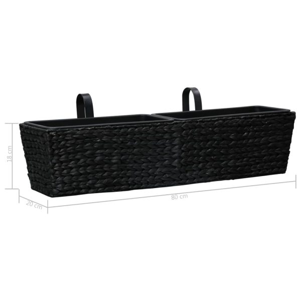 Vasos/floreiras para jardim 2 pcs jacinto de água preto - Image 9