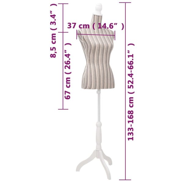 Busto manequim de senhora linho com riscas - Image 7
