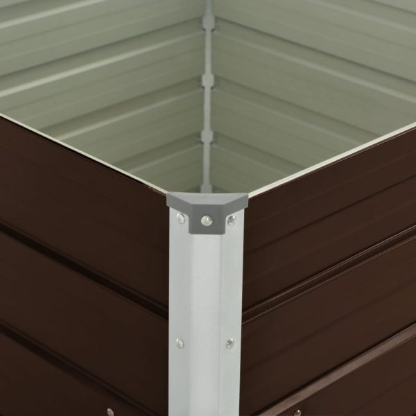Canteiro jardim elevado 100x100x77cm aço galvanizado castanho - Image 5