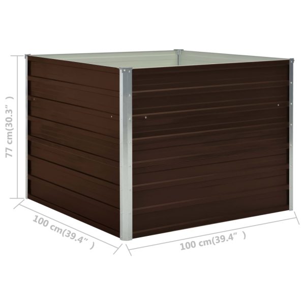 Canteiro jardim elevado 100x100x77cm aço galvanizado castanho - Image 6