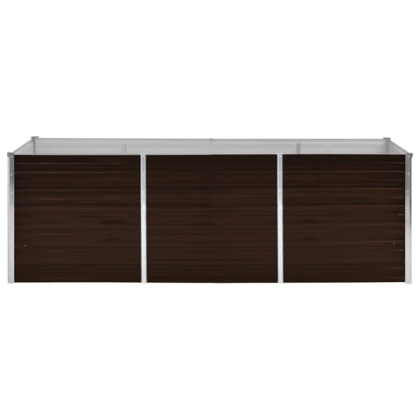 Canteiro elevado de jardim aço galvanizado 240x80x77cm castanho - Image 3