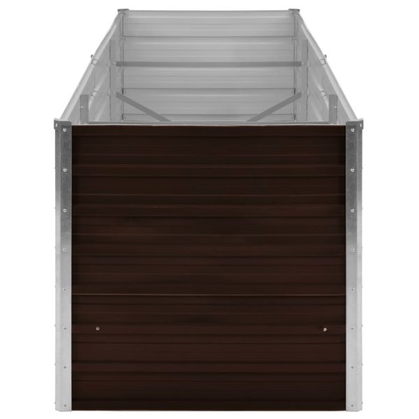 Canteiro elevado de jardim aço galvanizado 240x80x77cm castanho - Image 4