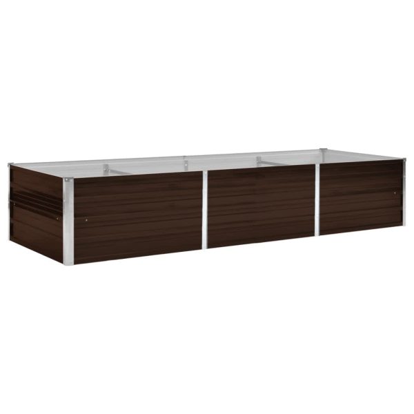 Canteiro elevado de jardim aço galvanizado 240x80x45cm castanho - Image 2