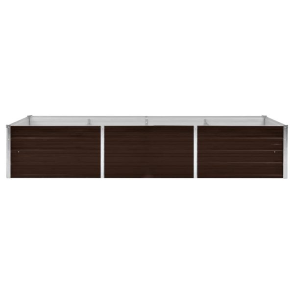 Canteiro elevado de jardim aço galvanizado 240x80x45cm castanho - Image 3