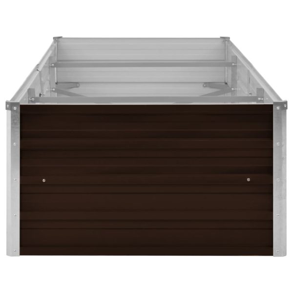 Canteiro elevado de jardim aço galvanizado 240x80x45cm castanho - Image 4