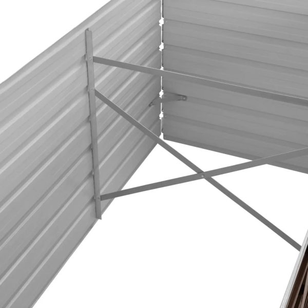 Canteiro elevado de jardim aço galvanizado 240x80x45cm castanho - Image 6