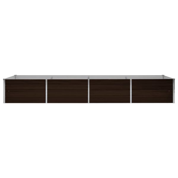 Canteiro elevado de jardim aço galvanizado 320x80x45cm castanho - Image 3