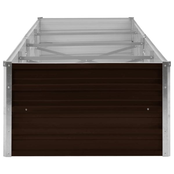 Canteiro elevado de jardim aço galvanizado 320x80x45cm castanho - Image 4