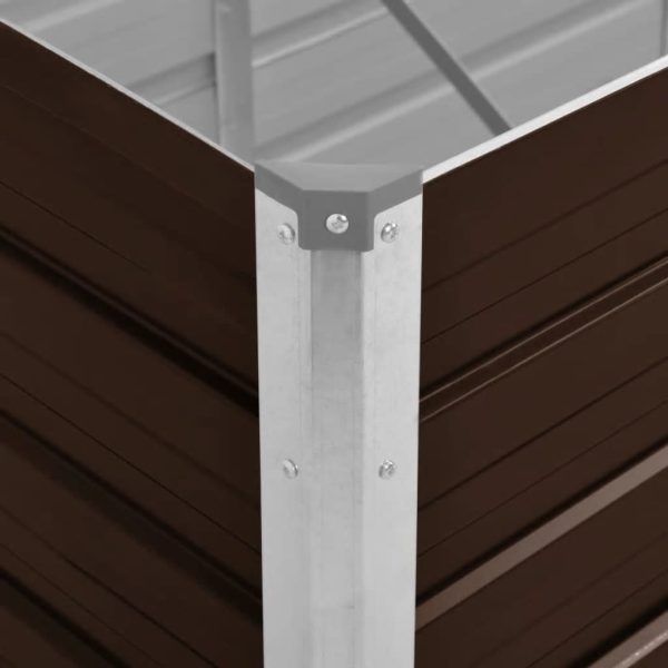 Canteiro elevado de jardim aço galvanizado 320x80x45cm castanho - Image 5
