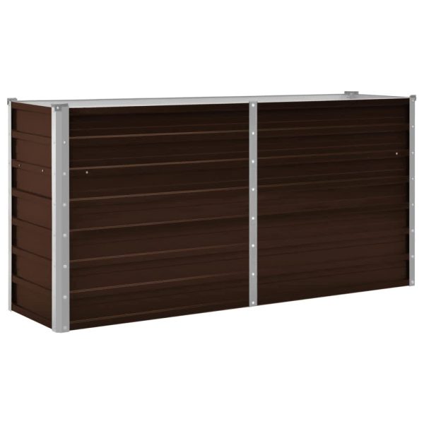 Canteiro elevado de jardim aço galvanizado 160x40x77cm castanho - Image 2