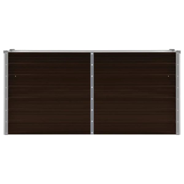 Canteiro elevado de jardim aço galvanizado 160x40x77cm castanho - Image 3
