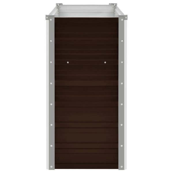Canteiro elevado de jardim aço galvanizado 160x40x77cm castanho - Image 4