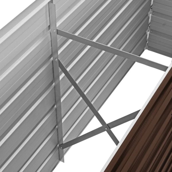 Canteiro elevado de jardim aço galvanizado 160x40x77cm castanho - Image 6
