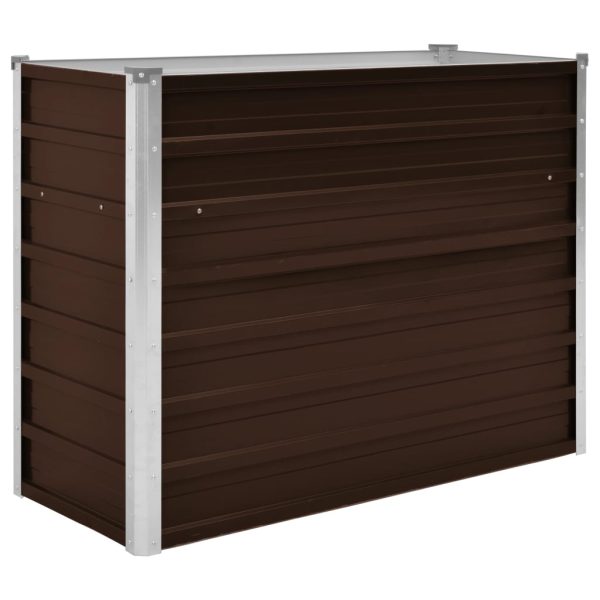 Canteiro elevado de jardim aço galvanizado 100x40x77cm castanho - Image 2