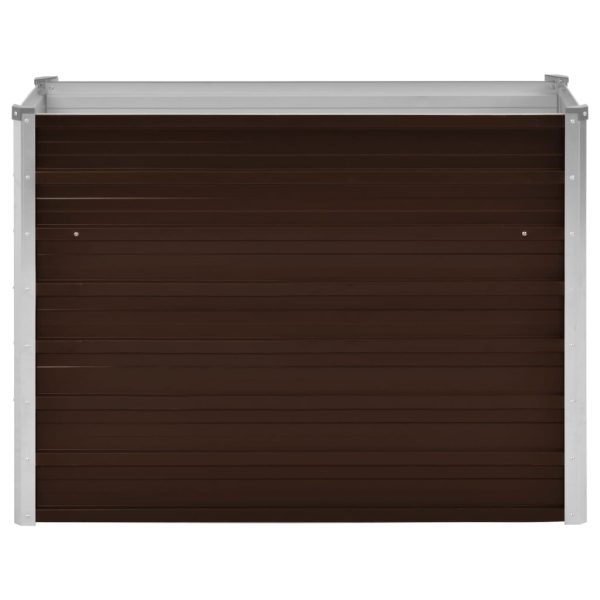 Canteiro elevado de jardim aço galvanizado 100x40x77cm castanho - Image 3