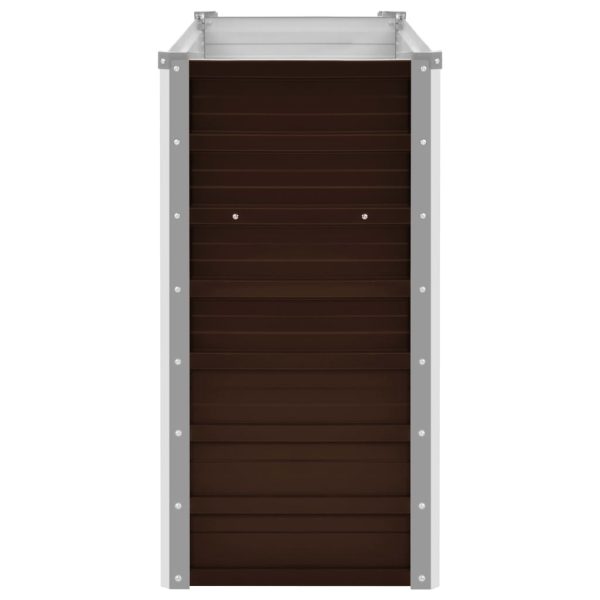 Canteiro elevado de jardim aço galvanizado 100x40x77cm castanho - Image 4