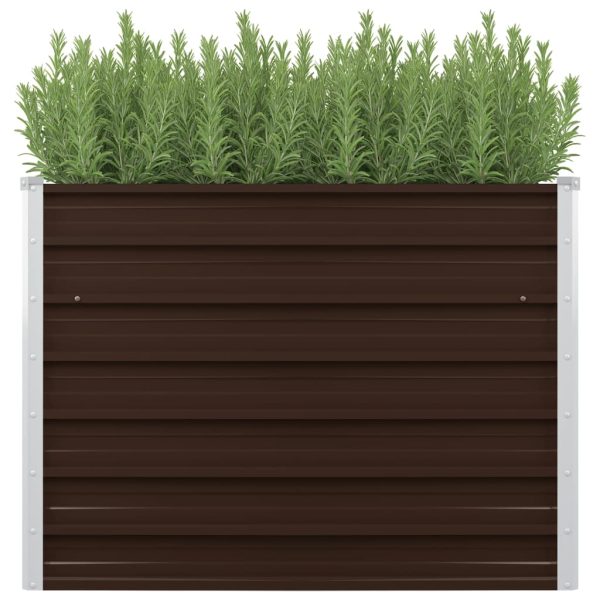 Canteiro elevado de jardim aço galvanizado 100x40x77cm castanho