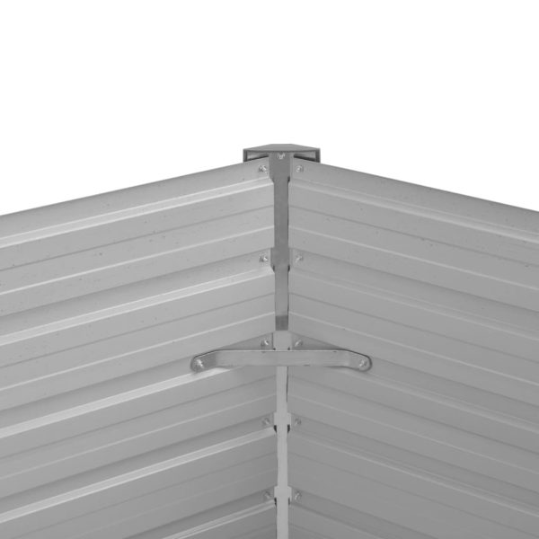 Canteiro elevado jardim aço galvanizado 129x129x77 cm castanho - Image 4