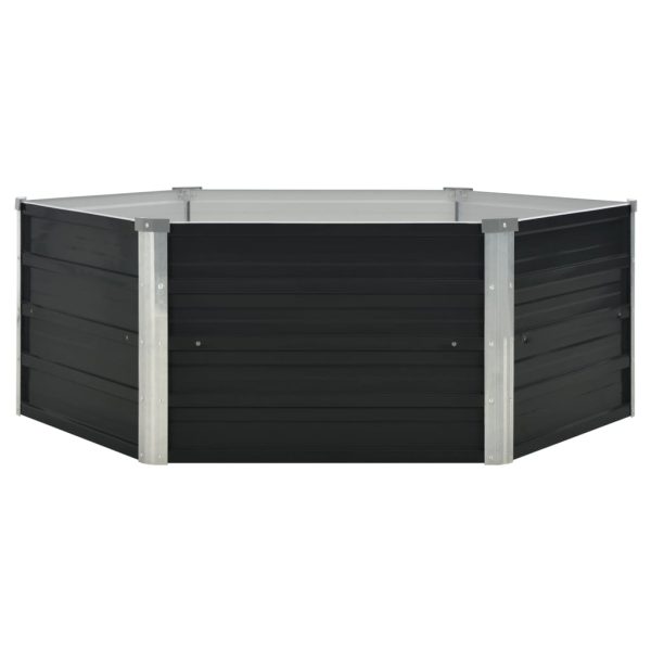 Canteiro jardim elevado 129x129x45 cm aço galvanizado antracite - Image 2
