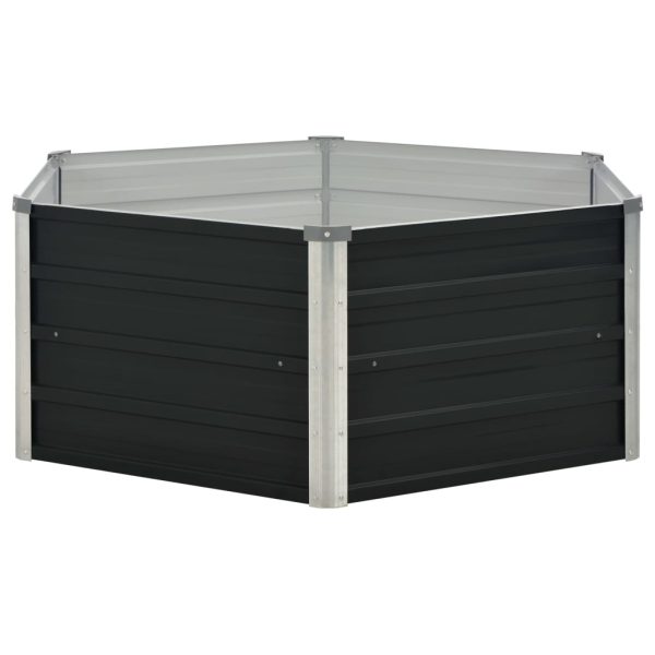 Canteiro jardim elevado 129x129x45 cm aço galvanizado antracite - Image 3