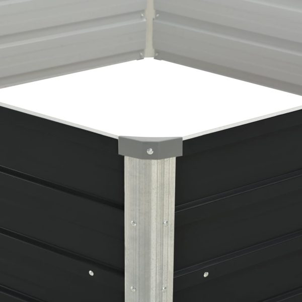 Canteiro jardim elevado 129x129x45 cm aço galvanizado antracite - Image 4