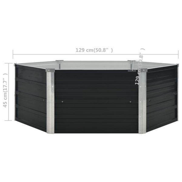 Canteiro jardim elevado 129x129x45 cm aço galvanizado antracite - Image 6