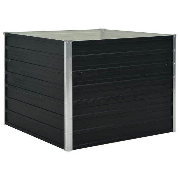 Canteiro jardim elevado 100x100x77 cm aço galvanizado antracite - Image 2