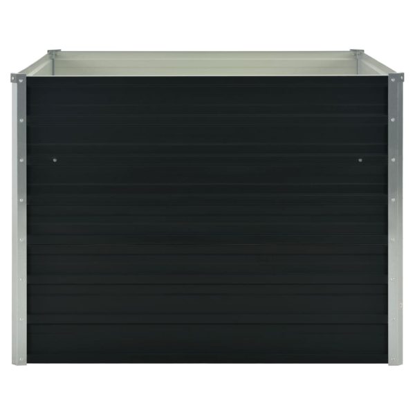 Canteiro jardim elevado 100x100x77 cm aço galvanizado antracite - Image 3