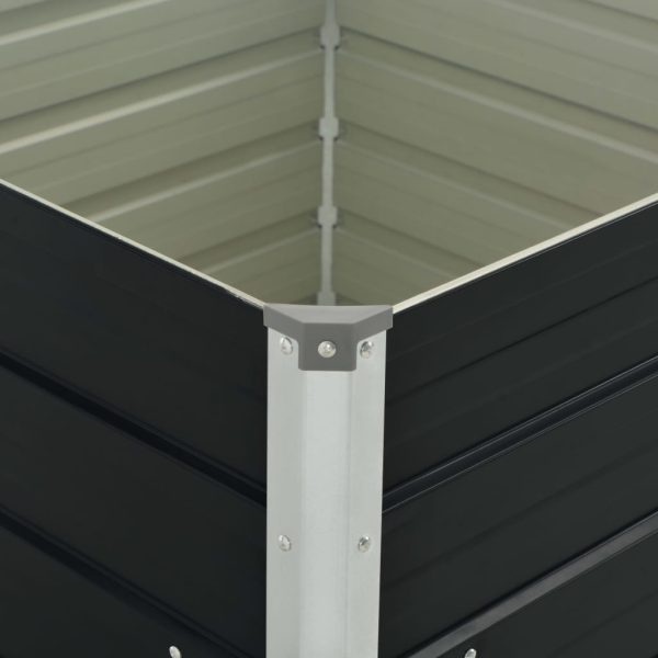 Canteiro jardim elevado 100x100x77 cm aço galvanizado antracite - Image 5