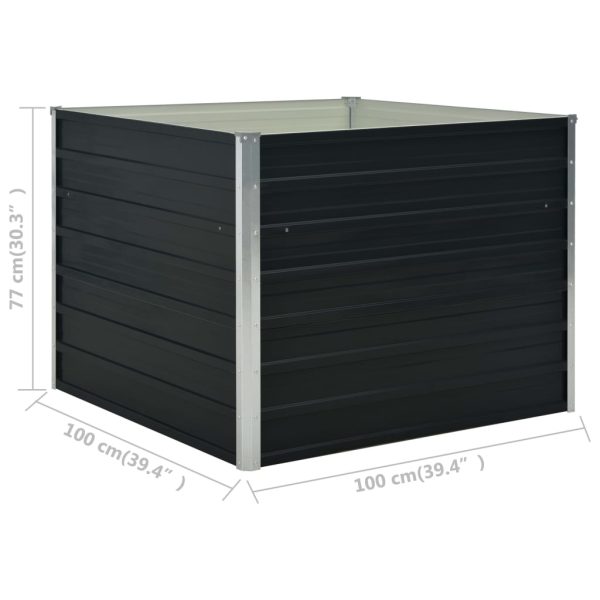 Canteiro jardim elevado 100x100x77 cm aço galvanizado antracite - Image 6
