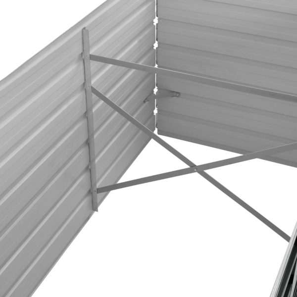 Canteiro elevado jardim aço galvanizado 320x80x77 cm antracite - Image 5