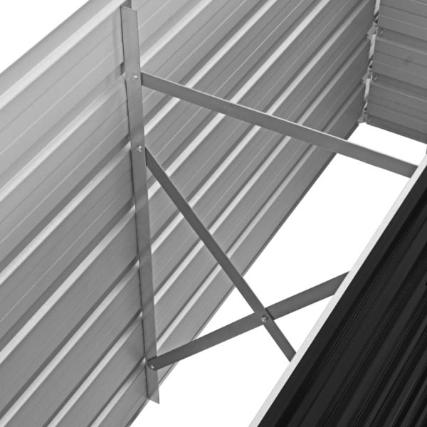 Canteiro elevado jardim aço galvanizado 160x40x77cm antracite - Image 5