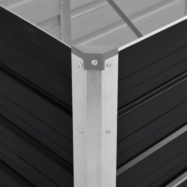 Canteiro elevado jardim aço galvanizado 160x40x77cm antracite - Image 6