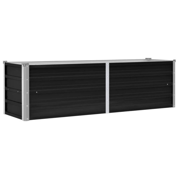 Canteiro elevado jardim aço galvanizado 160x40x45 cm antracite - Image 2