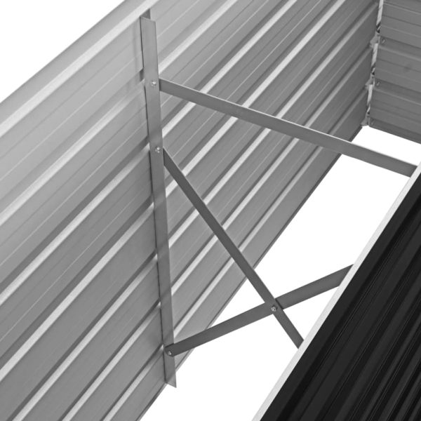 Canteiro elevado jardim aço galvanizado 160x40x45 cm antracite - Image 5