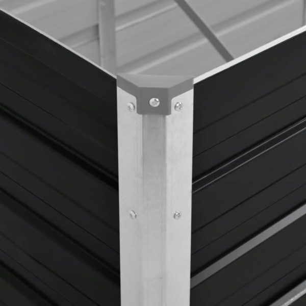 Canteiro elevado jardim aço galvanizado 160x40x45 cm antracite - Image 6