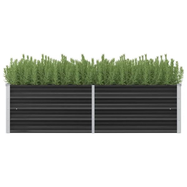 Canteiro elevado jardim aço galvanizado 160x40x45 cm antracite