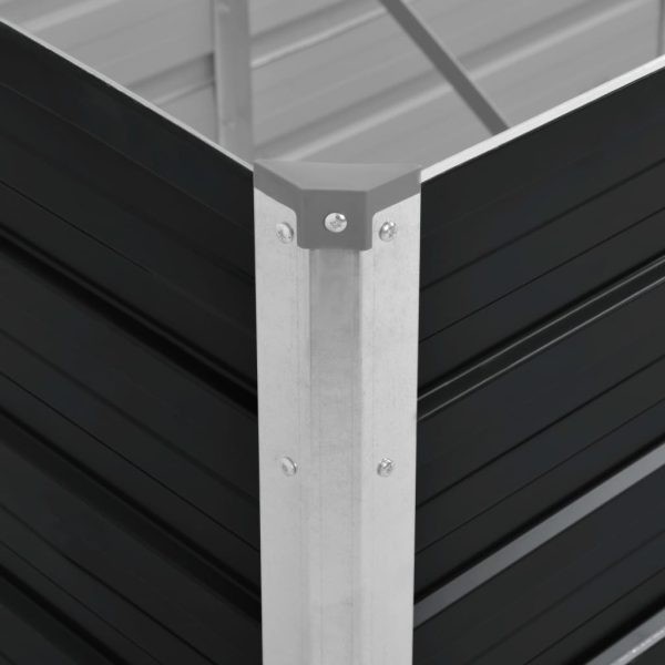 Canteiro elevado jardim aço galvanizado 100x40x77 cm antracite - Image 5