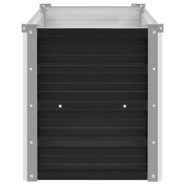 Canteiro elevado jardim aço galvanizado 100x40x45 cm antracite - Image 4