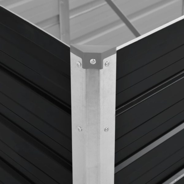 Canteiro elevado jardim aço galvanizado 100x40x45 cm antracite - Image 5