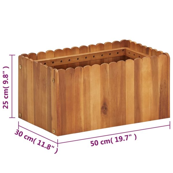 Vaso/floreira de jardim 50x30x25 cm madeira de acácia maciça - Image 6