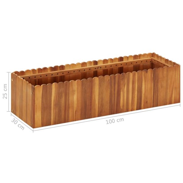 Vaso/floreira de jardim 100x30x25 cm madeira de acácia maciça - Image 6
